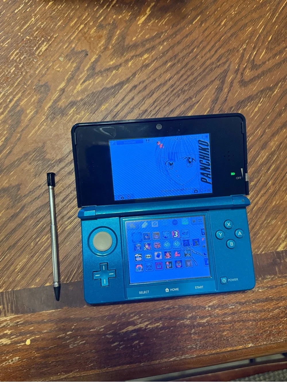 Nintendo Blue Handheld 3DS with Stylus